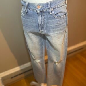 BNWT Mother Jeans size 28 paid $268 + tax, straight leg frayed bottom jeans